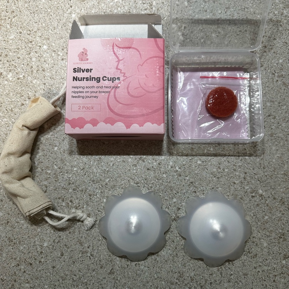 Original 999 Pure Silver Nursing Cups with Silicone Pads